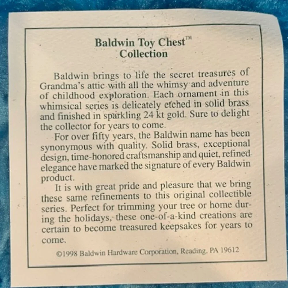 Baldwin 24kt Gold over Brass Noel Blocks Christmas Ornament Dove Holly Star